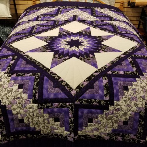 Log Cabin Lone Star Quilt - Queen - Family Farm Handcrafts
