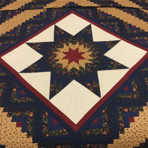 Log Cabin Lone Star Quilt - King - Family Farm Handcrafts