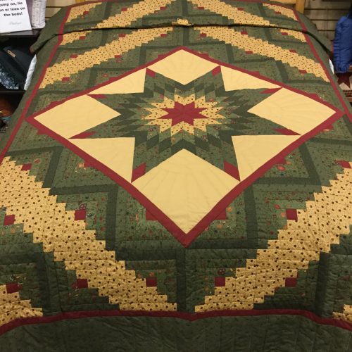 Log Cabin Lone Star Quilt - Twin - Family Farm Handcrafts