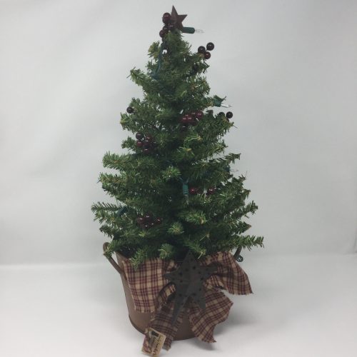 Potted Christmas Tree With Lights-Family Farm Handcrafts