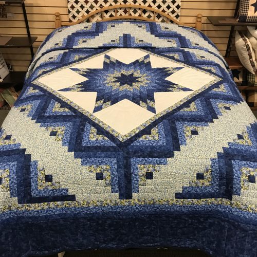 Log Cabin Lone Star Quilt-King-Family Farm Handcrafts