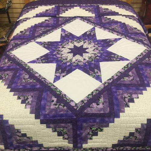 Log Cabin Lone Star Quilt-Queen-Family Farm Handcrafts